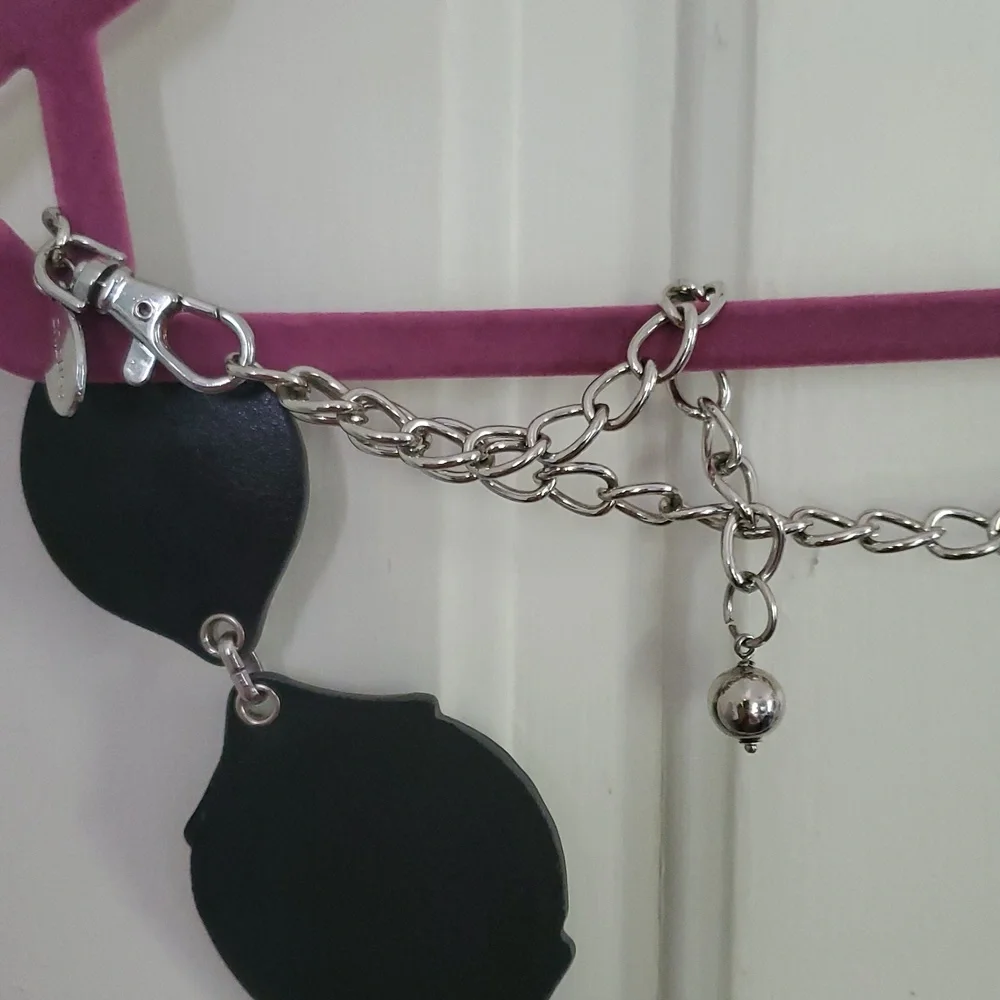 Chico's Ophelia Sparkle Leather Medallion Chain Style Belt - Picture 6 of 6